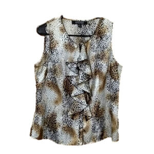 Leopard Print Career Blouse M NWOT
